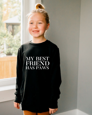 Best Friend Has Paws Crewneck Youth - Posh & Cozy