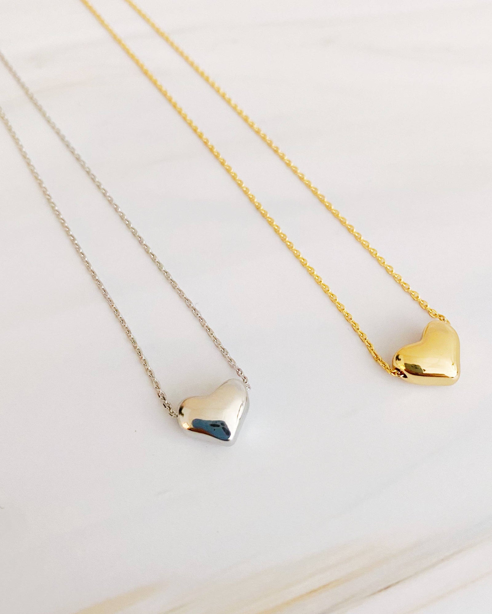 Love Bean Heart Necklace: Gold - Posh & Cozy