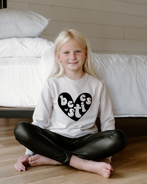 Bestie Heart Crewneck Women's - Posh & Cozy