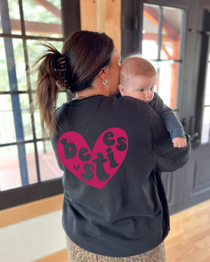Bestie Heart Crewneck Women's - Posh & Cozy