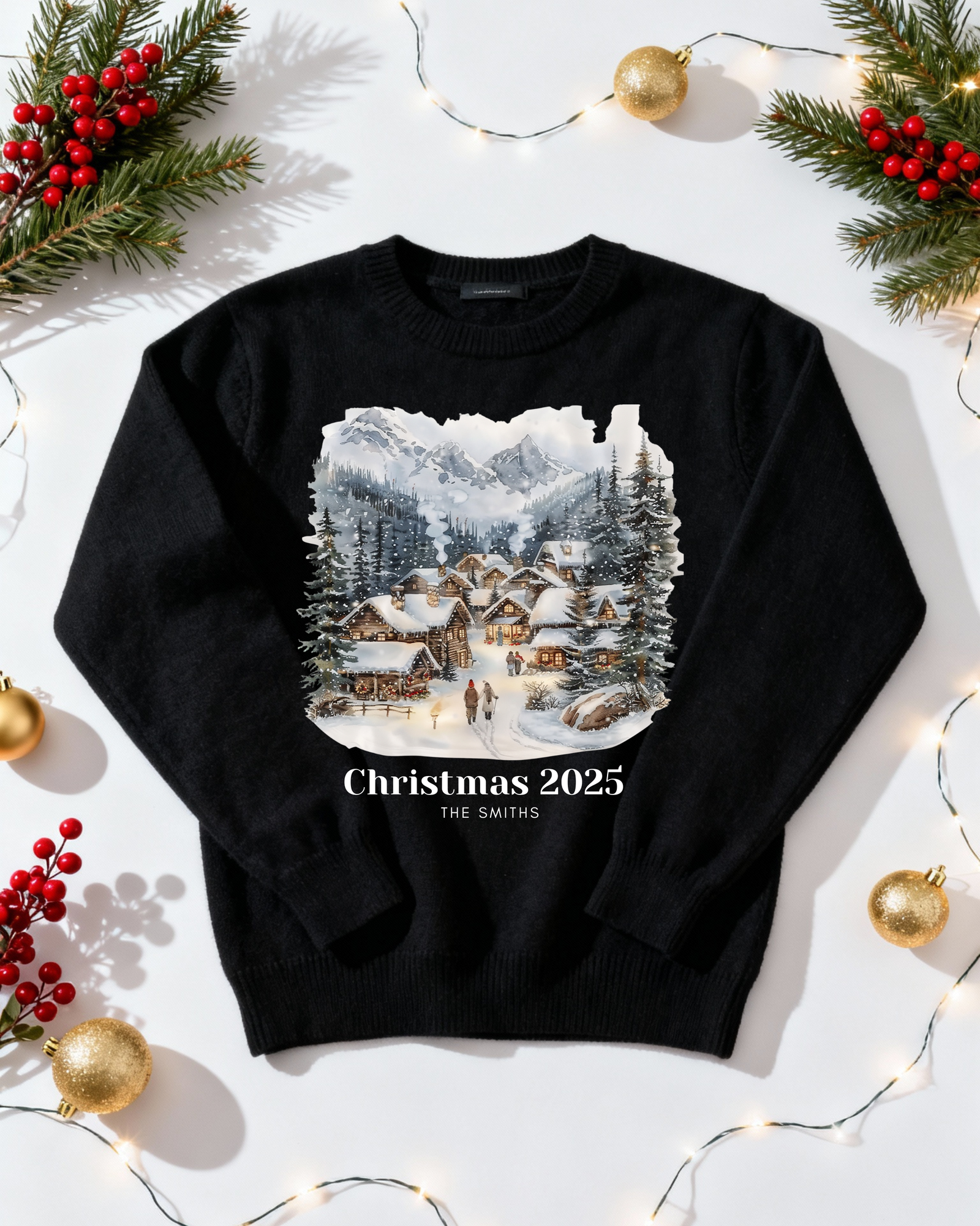 Christmas Village Custom Women's Crewneck