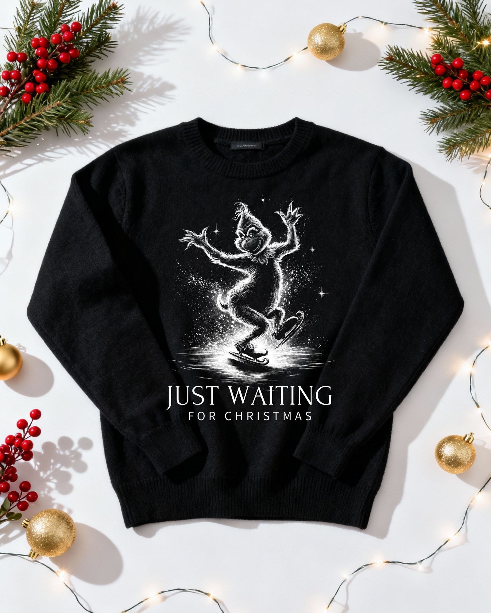 The Grinch Waiting On Christmas Women's Crewneck