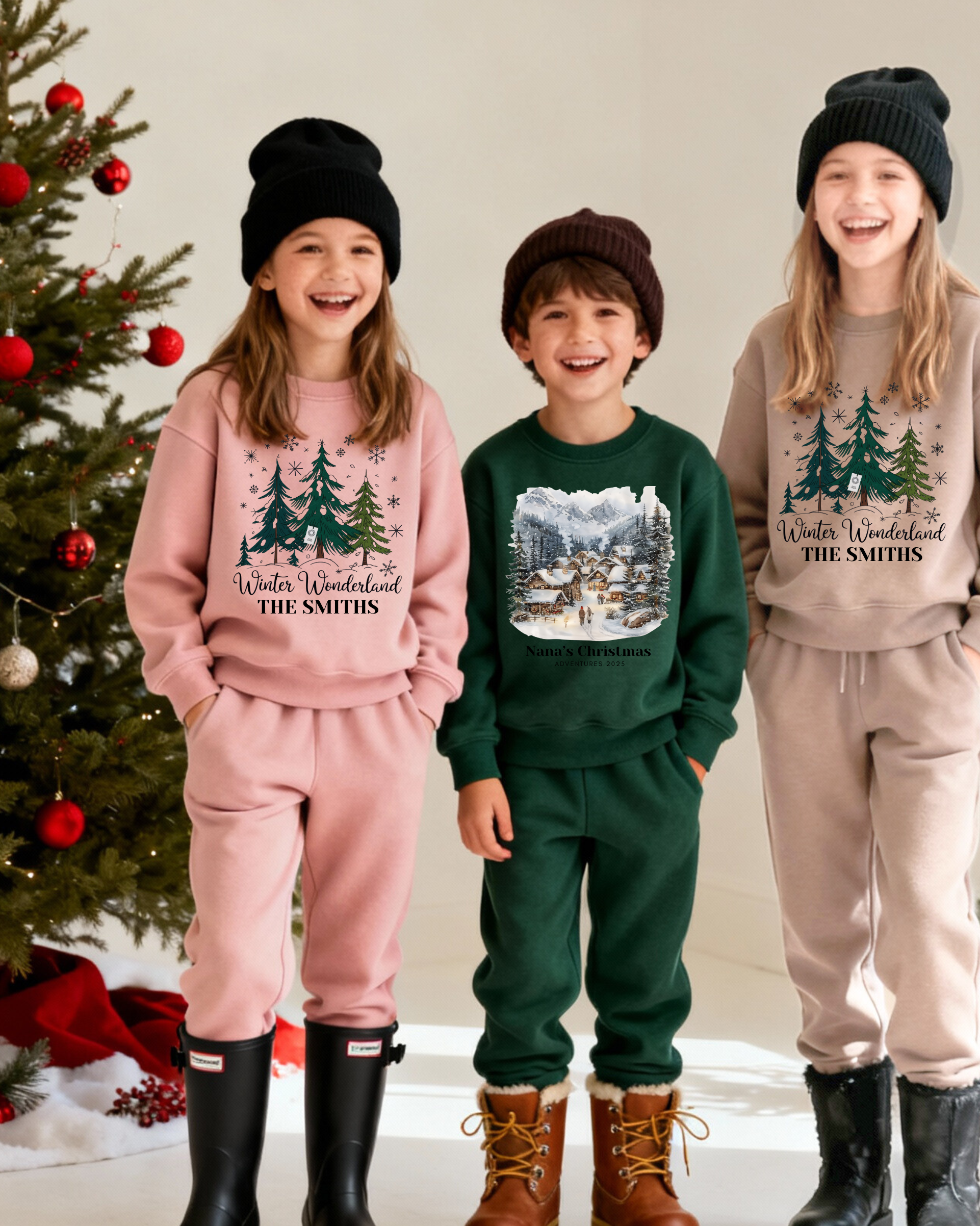 Christmas Village Custom Youth Crewneck