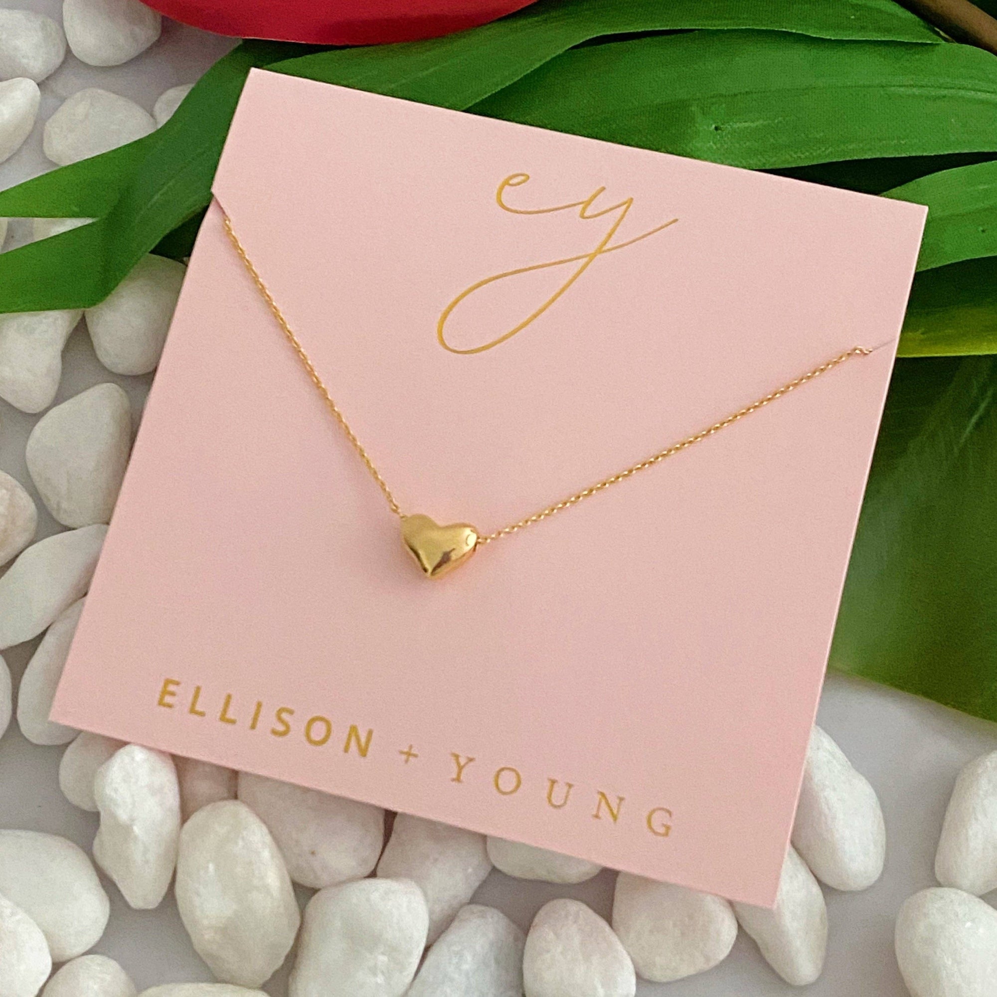 Love Bean Heart Necklace: Gold - Posh & Cozy