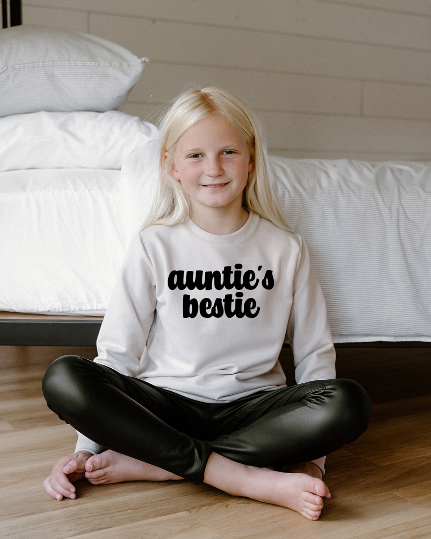 Auntie's Bestie Crewneck Youth - Posh & Cozy