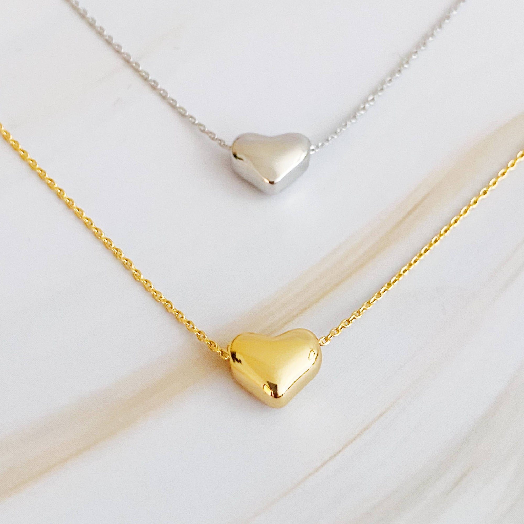 Love Bean Heart Necklace: Gold - Posh & Cozy