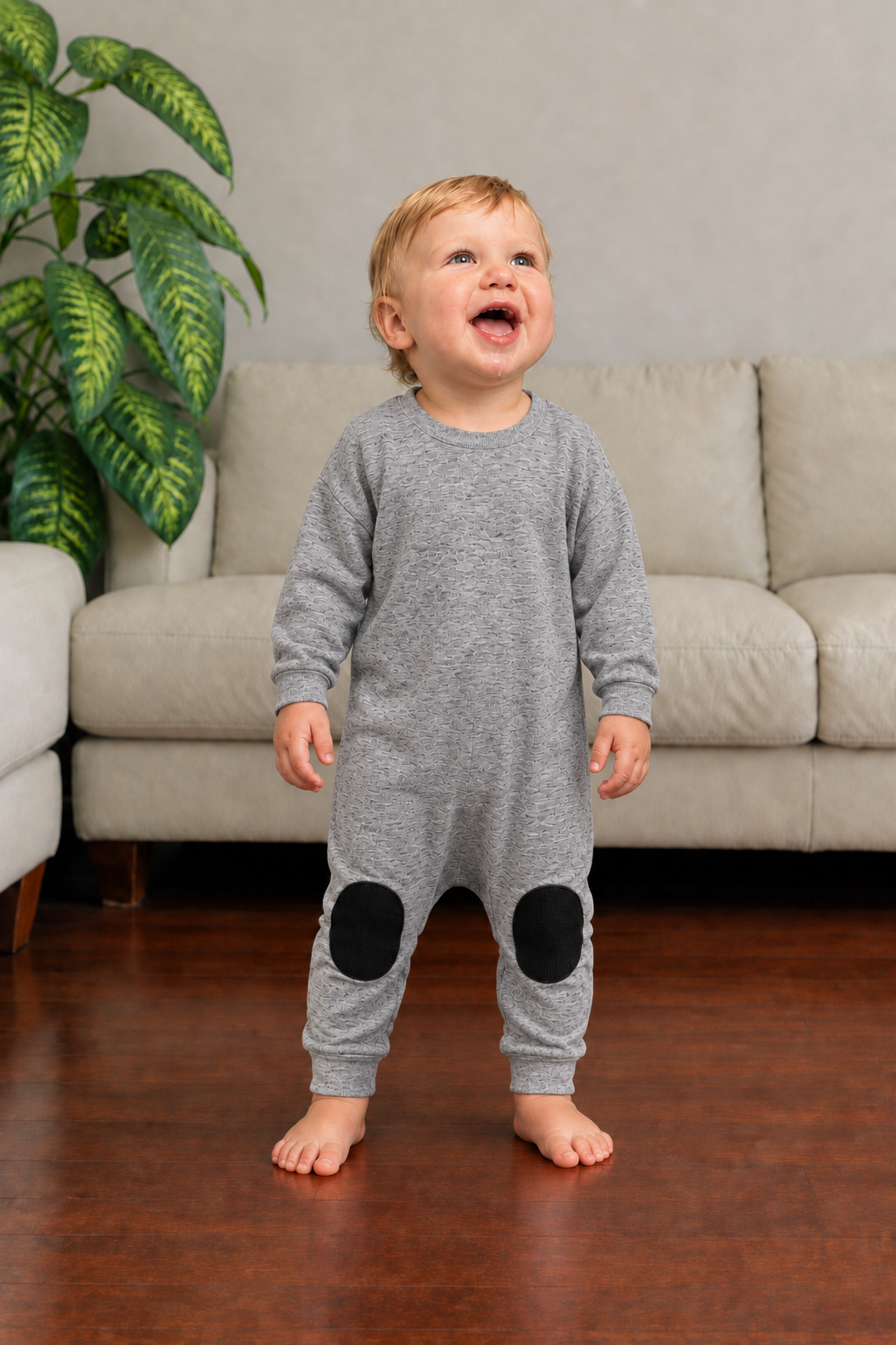Knee Patch Romper - Posh & Cozy