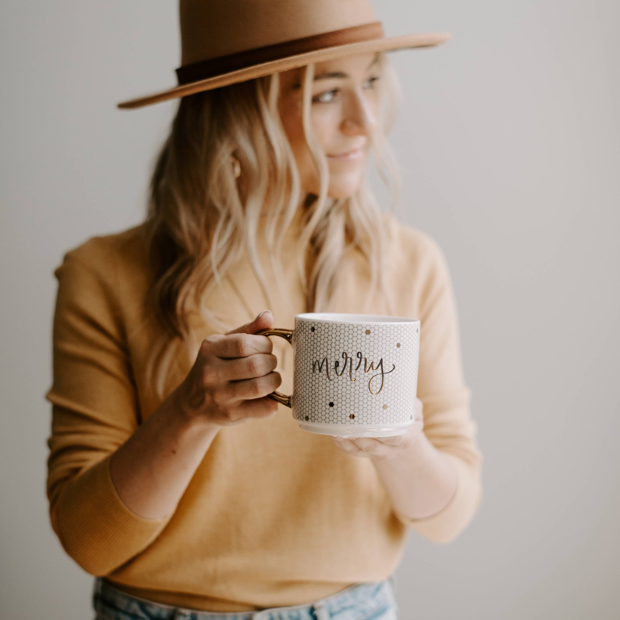 Merry Tile Coffee Mug - Christmas Home Decor & Gifts - Posh & Cozy