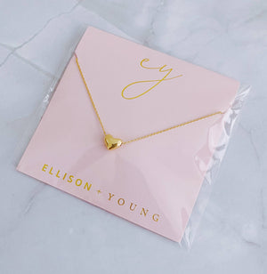Love Bean Heart Necklace: Gold - Posh & Cozy