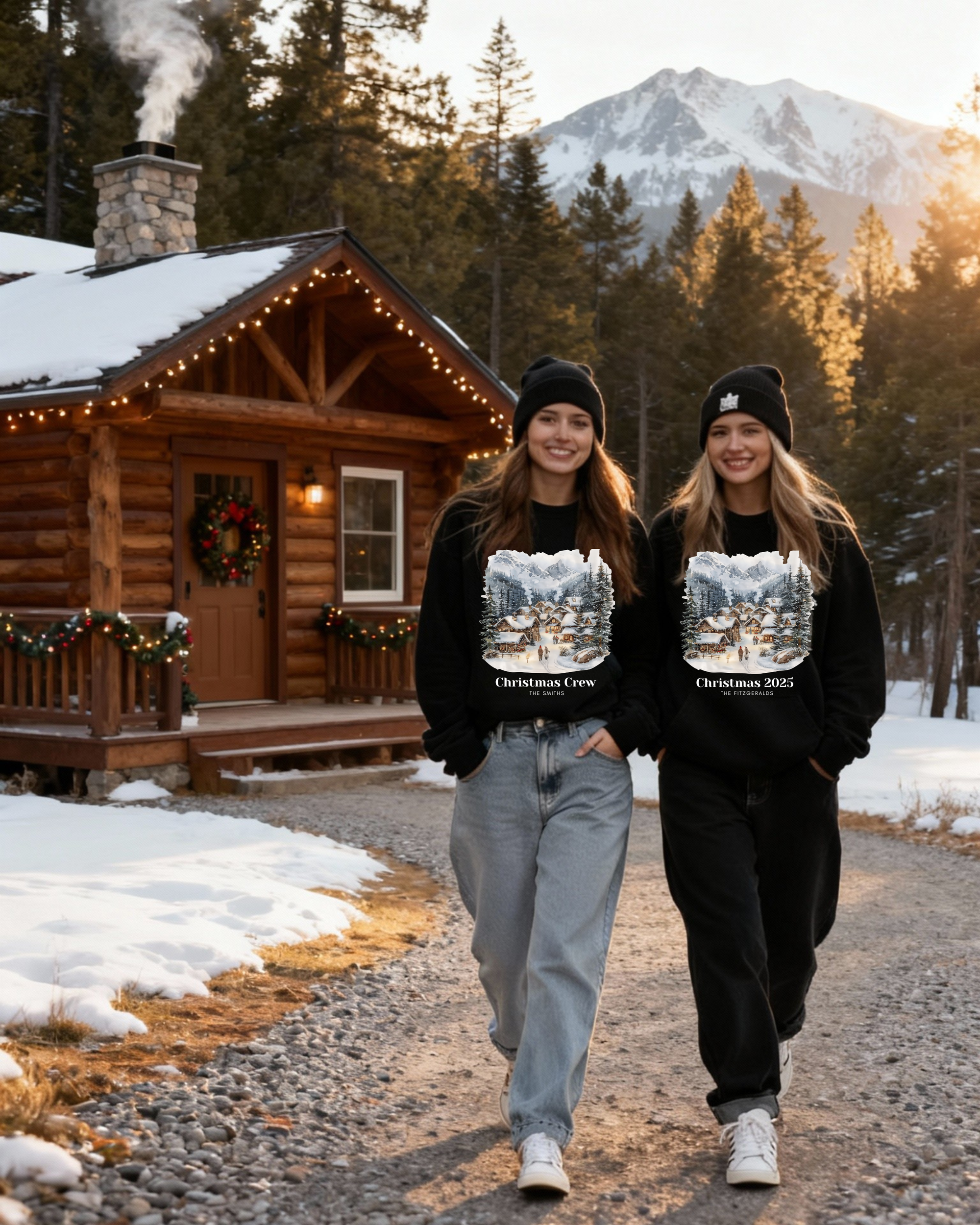 Christmas Village Custom Women's Crewneck