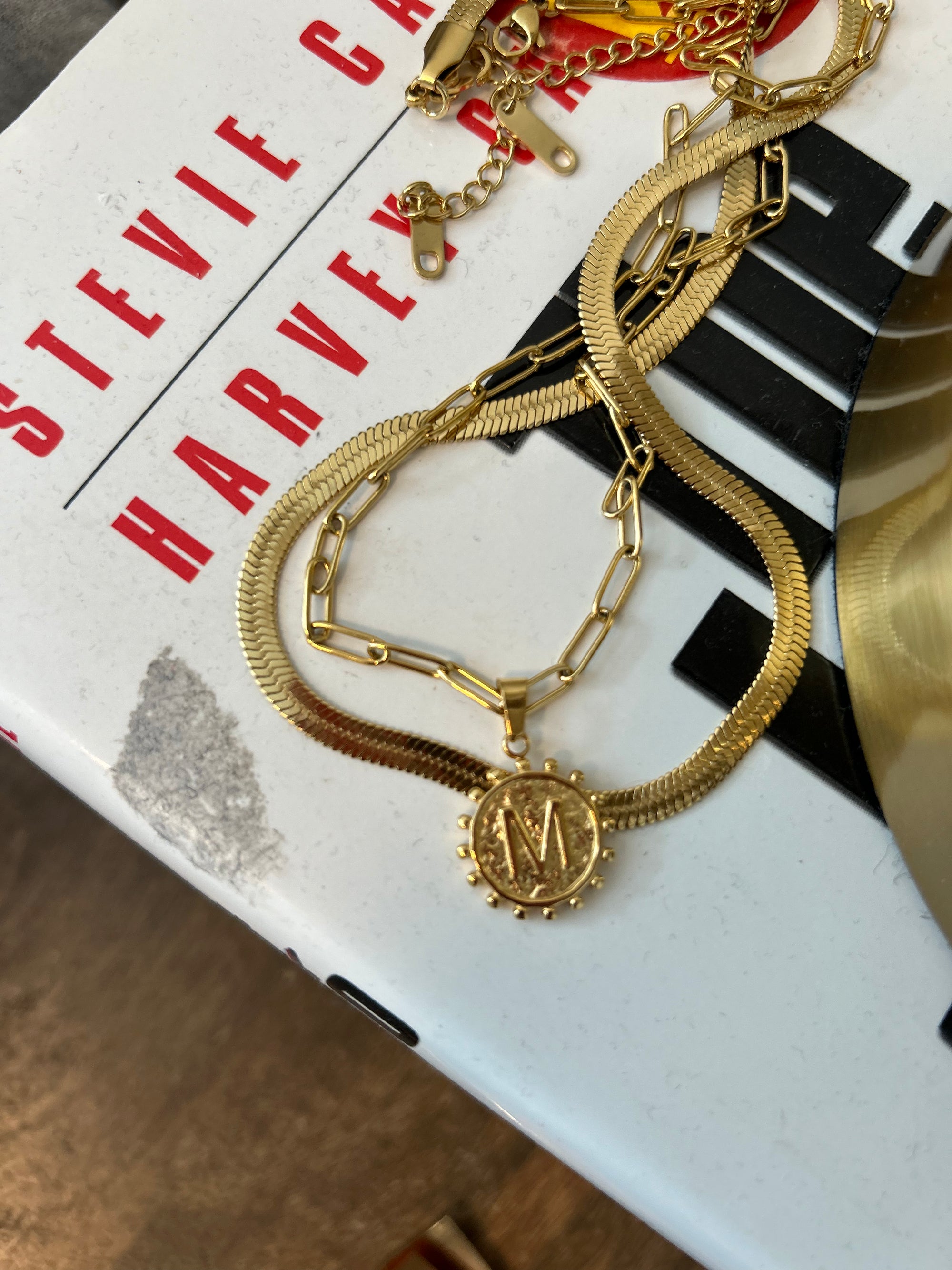 Double Chain M Necklace - Posh & Cozy
