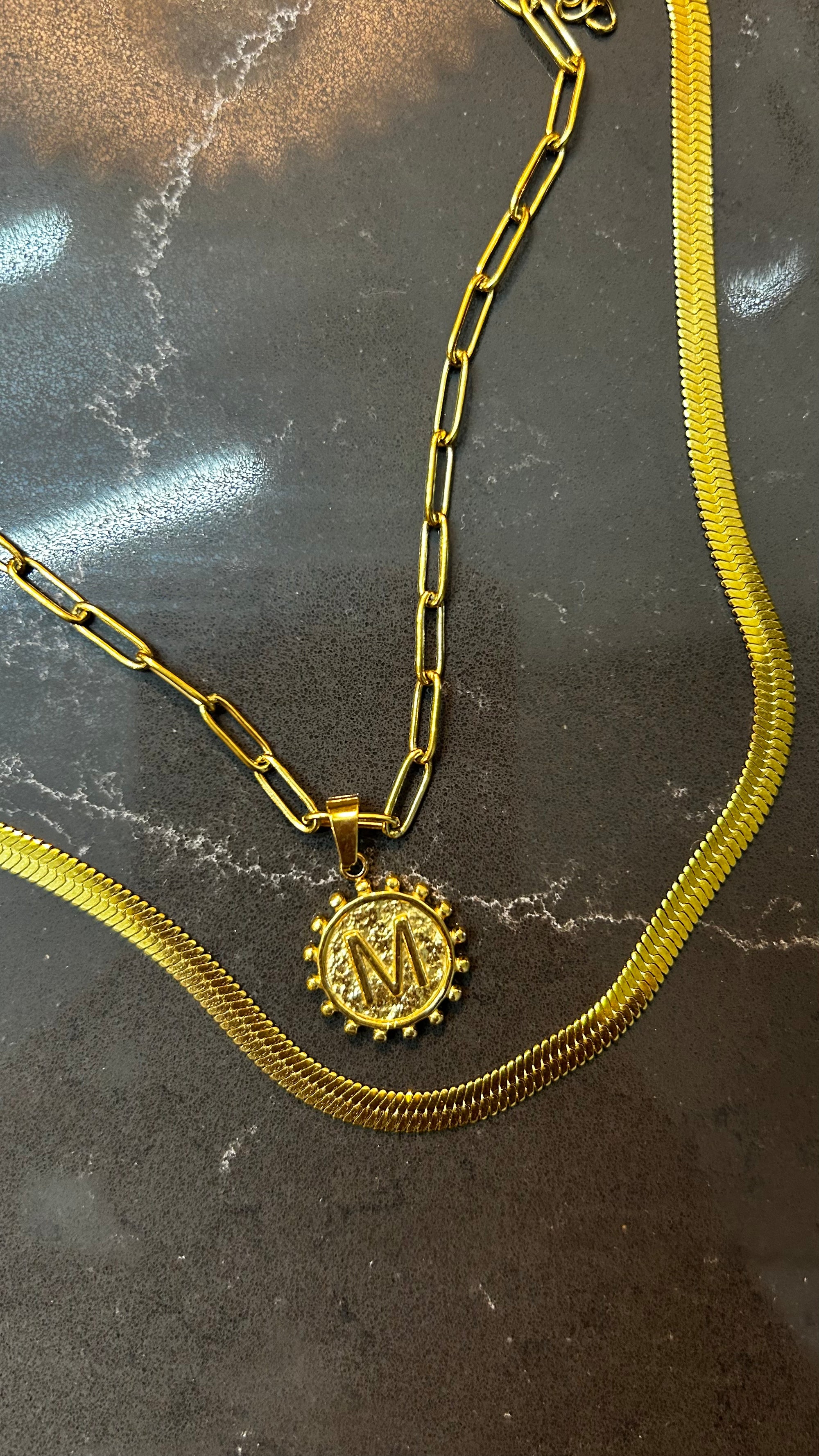 Double Chain M Necklace - Posh & Cozy
