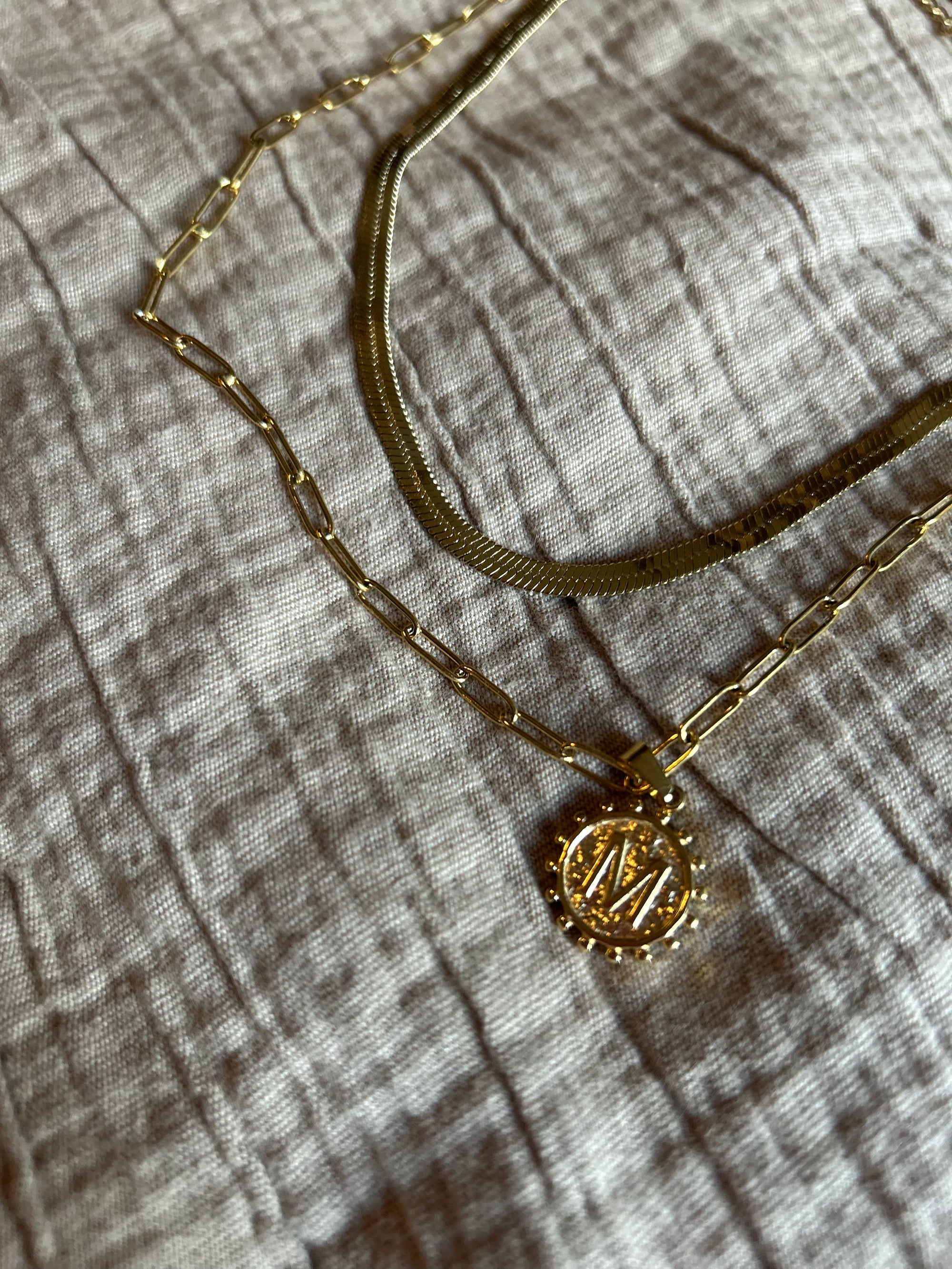 Double Chain M Necklace - Posh & Cozy