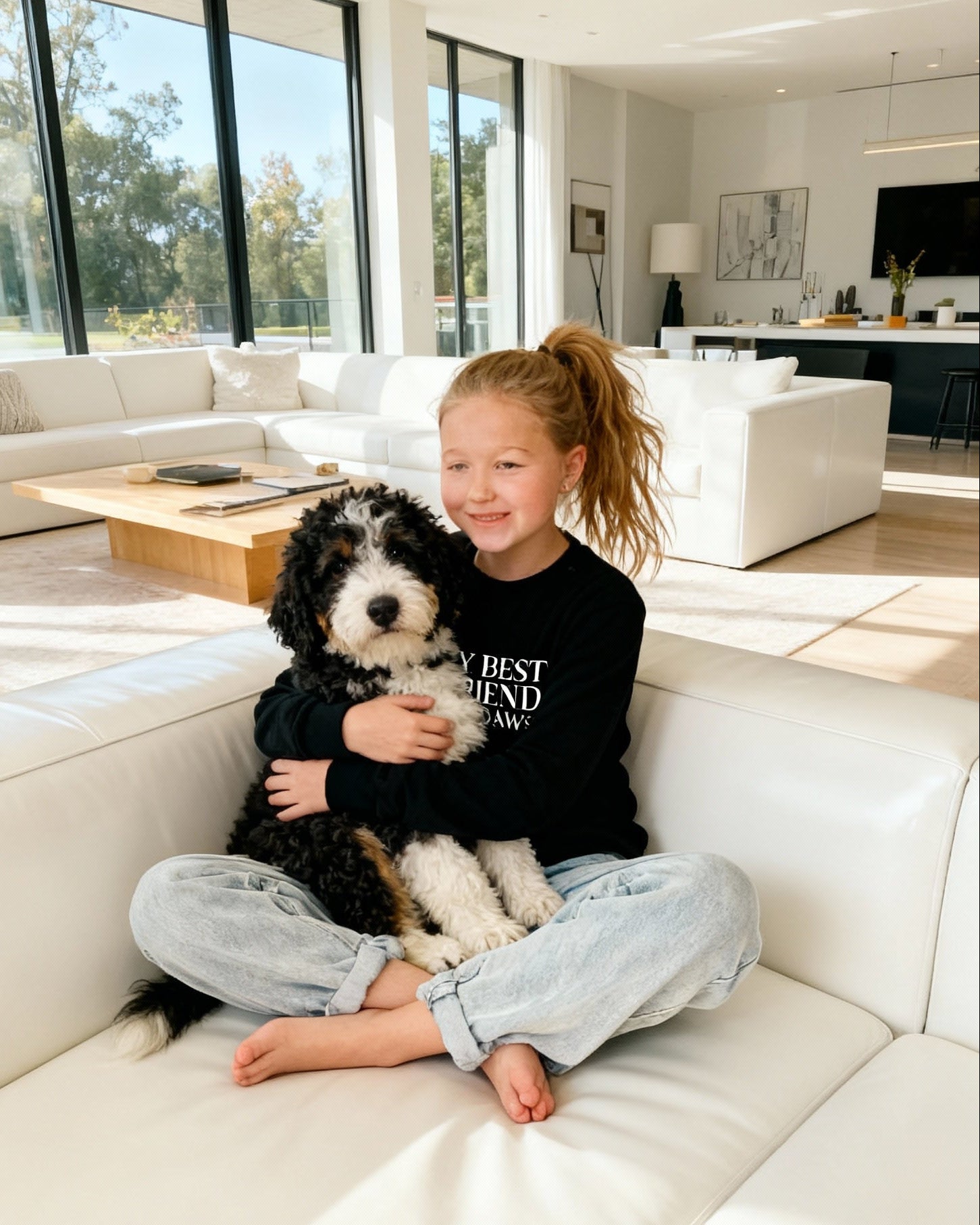 Best Friend Has Paws Youth Crewneck