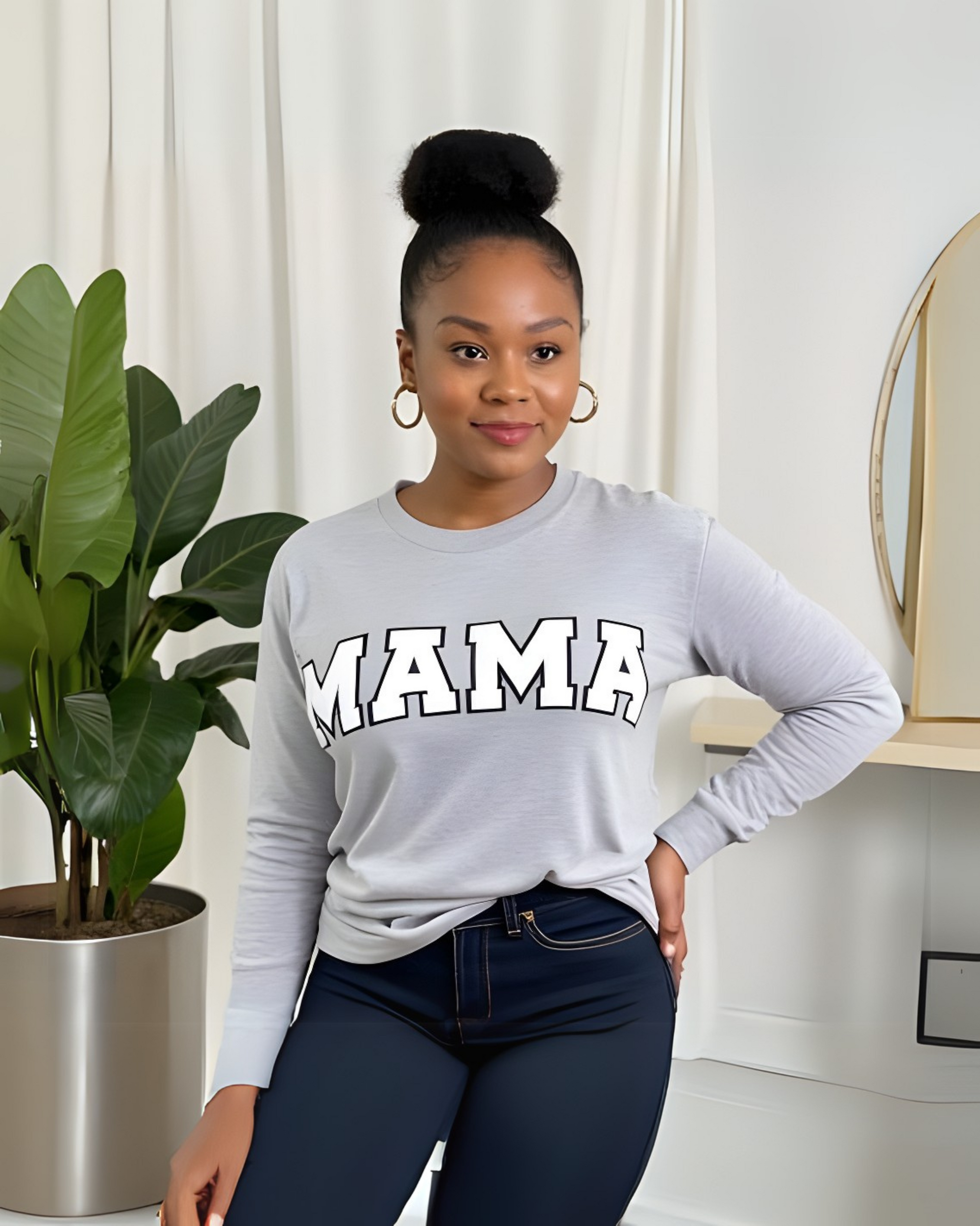 Mama Patch Crewneck Women's - Posh & Cozy