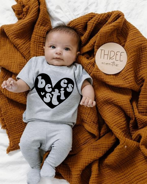 Bestie Heart Tee Shirt - Posh & Cozy