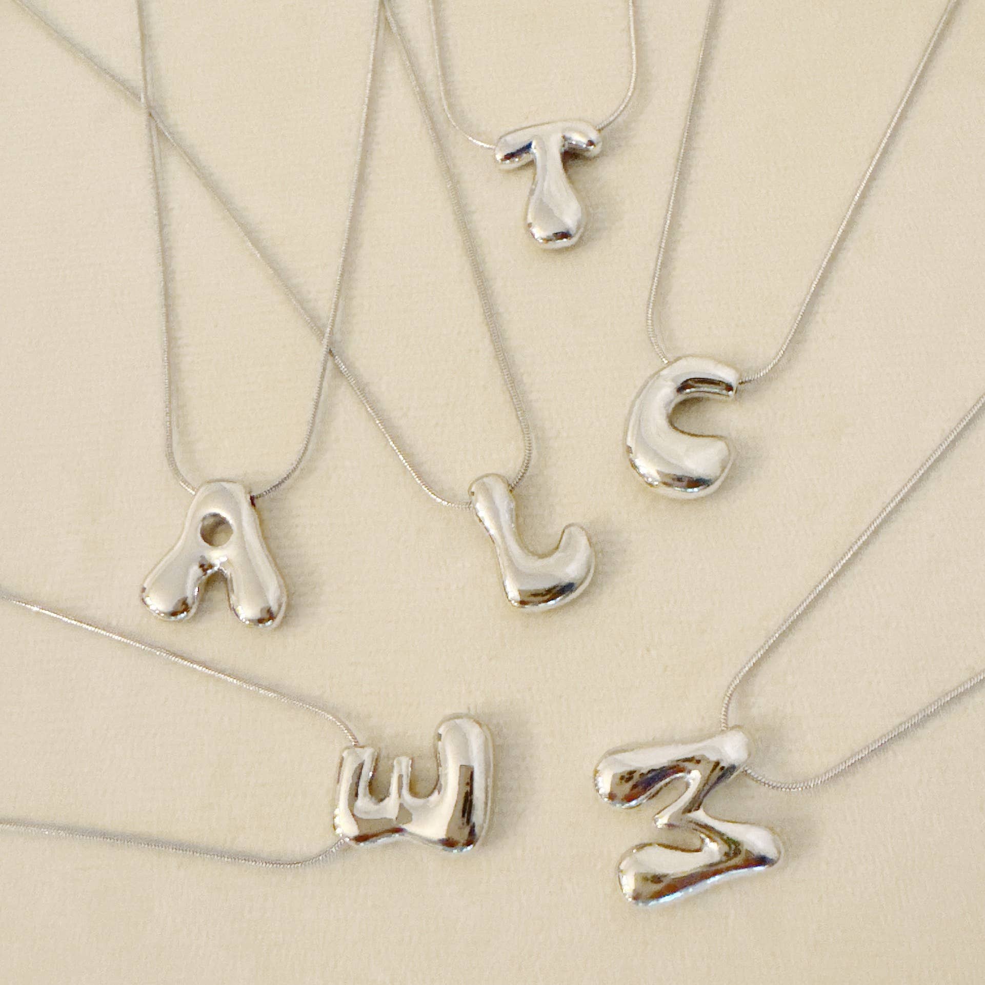 Balloon Letter Initial Necklace: Yellow Gold / M - Posh & Cozy