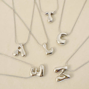 Balloon Letter Initial Necklace: Yellow Gold / M - Posh & Cozy